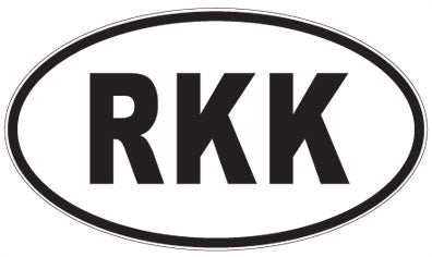 RKK - 3 Letter Initials Oval Sticker