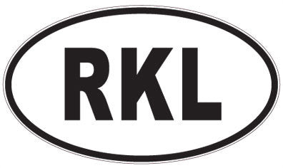 RKL - 3 Letter Initials Oval Sticker