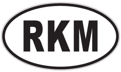 RKM - 3 Letter Initials Oval Sticker