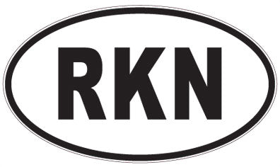 RKN - 3 Letter Initials Oval Sticker