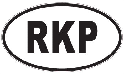 RKP - 3 Letter Initials Oval Sticker