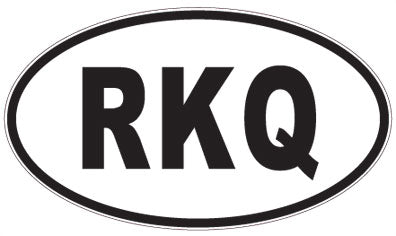 RKQ - 3 Letter Initials Oval Sticker