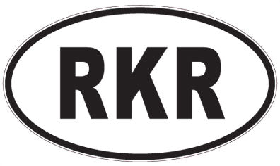 RKR - 3 Letter Initials Oval Sticker