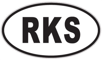 RKS - 3 Letter Initials Oval Sticker