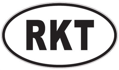RKT - 3 Letter Initials Oval Sticker