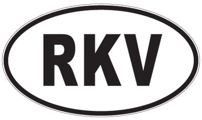 RKV - 3 Letter Initials Oval Sticker