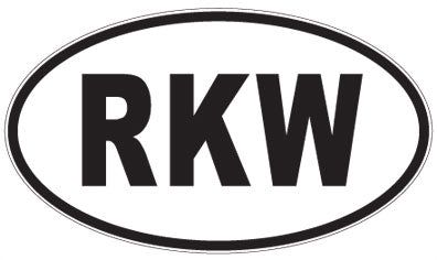RKW - 3 Letter Initials Oval Sticker
