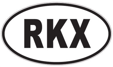 RKX - 3 Letter Initials Oval Sticker