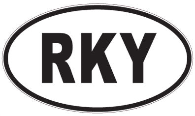 RKY - 3 Letter Initials Oval Sticker