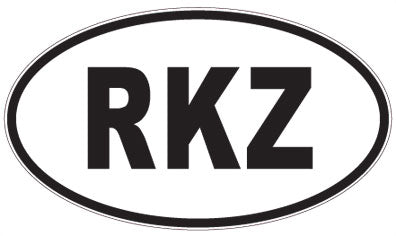 RKZ - 3 Letter Initials Oval Sticker