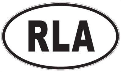 RLA - 3 Letter Initials Oval Sticker