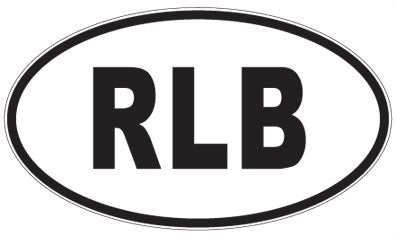 RLB - 3 Letter Initials Oval Sticker