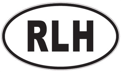 RLH - 3 Letter Initials Oval Sticker
