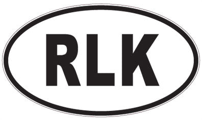 RLK - 3 Letter Initials Oval Sticker