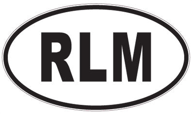 RLM - 3 Letter Initials Oval Sticker