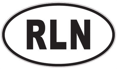 RLN - 3 Letter Initials Oval Sticker