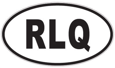 RLQ - 3 Letter Initials Oval Sticker