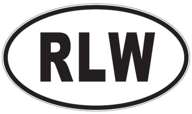 RLW - 3 Letter Initials Oval Sticker