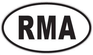 RMA - 3 Letter Initials Oval Sticker