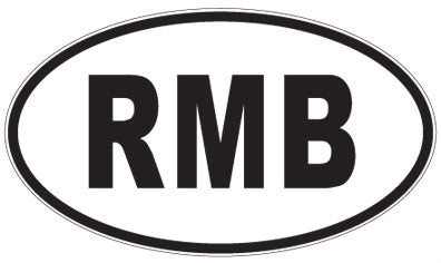 RMB - 3 Letter Initials Oval Sticker