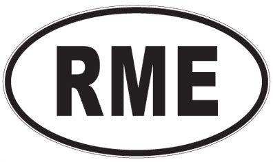 RME - 3 Letter Initials Oval Sticker