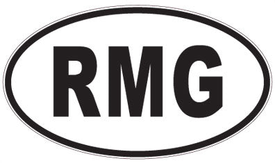 RMG - 3 Letter Initials Oval Sticker