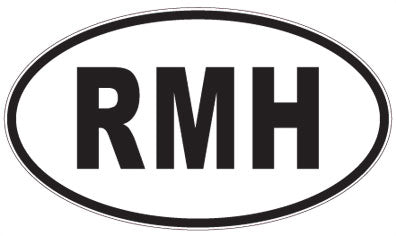 RMH - 3 Letter Initials Oval Sticker