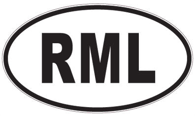 RML - 3 Letter Initials Oval Sticker