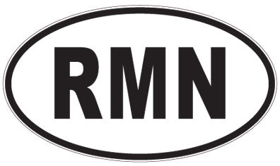 RMN - 3 Letter Initials Oval Sticker