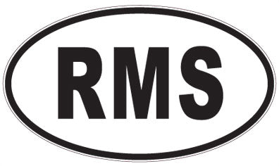 RMS - 3 Letter Initials Oval Sticker