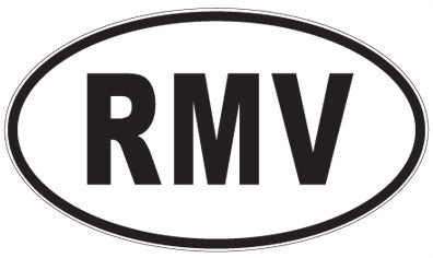 RMV - 3 Letter Initials Oval Sticker