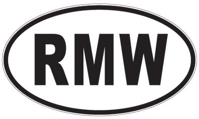 RMW - 3 Letter Initials Oval Sticker