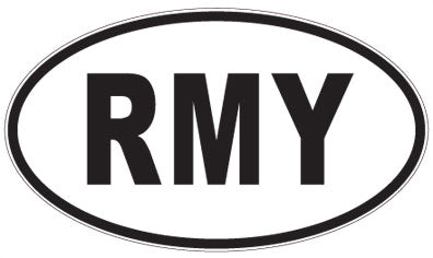RMY - 3 Letter Initials Oval Sticker