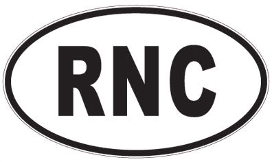 RNC - 3 Letter Initials Oval Sticker