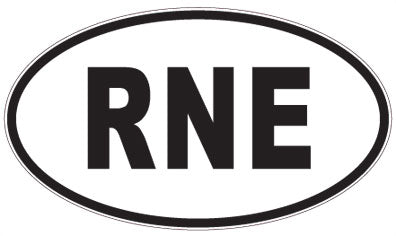 RNE - 3 Letter Initials Oval Sticker