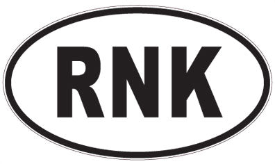 RNK - 3 Letter Initials Oval Sticker