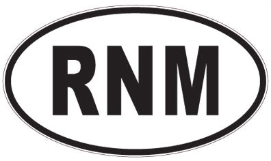 RNM - 3 Letter Initials Oval Sticker