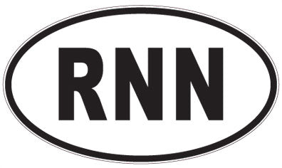 RNN - 3 Letter Initials Oval Sticker