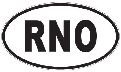 RNO - 3 Letter Initials Oval Sticker