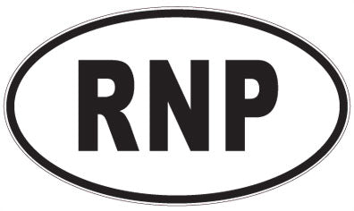 RNP - 3 Letter Initials Oval Sticker