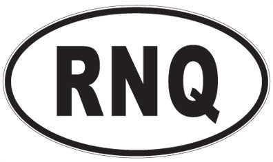 RNQ - 3 Letter Initials Oval Sticker