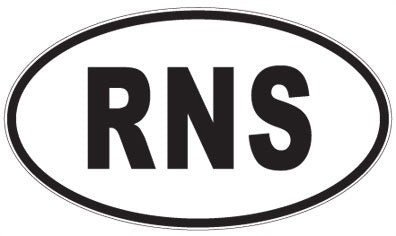 RNS - 3 Letter Initials Oval Sticker