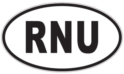 RNU - 3 Letter Initials Oval Sticker