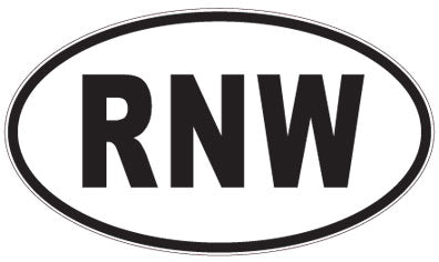 RNW - 3 Letter Initials Oval Sticker
