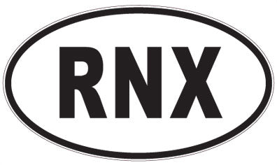 RNX - 3 Letter Initials Oval Sticker