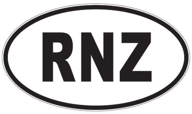 RNZ - 3 Letter Initials Oval Sticker