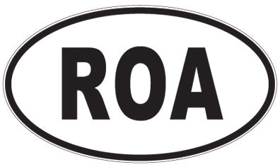 ROA - 3 Letter Initials Oval Sticker
