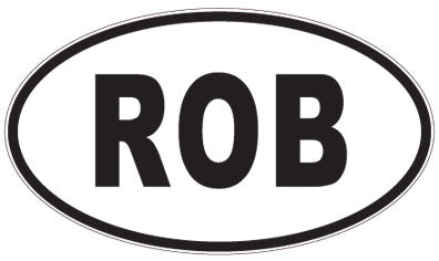 ROB - 3 Letter Initials Oval Sticker