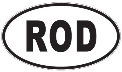 ROD - 3 Letter Initials Oval Sticker