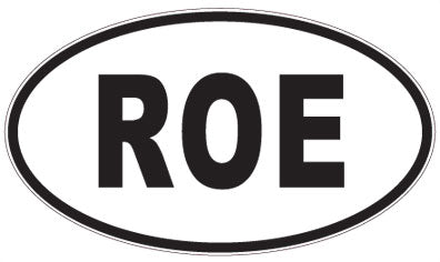 ROE - 3 Letter Initials Oval Sticker